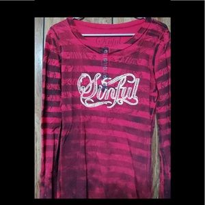 Sinful size medium long sleeve shirt